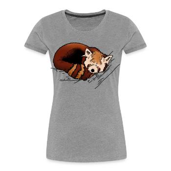 Red panda - Women's Premium Organic T-Shirt - heather grey - Front - Mia (176cm)