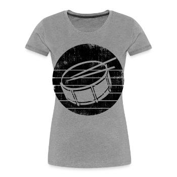 Kleine Trommel - Frauen Premium Bio T-Shirt - Grau meliert - Vorne - Mia (176cm)