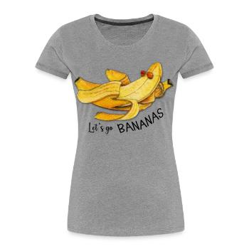 Let's go Bananas Watercolor Funny Quote - Women's Premium Organic T-Shirt - heather grey - Front - Mia (176cm)