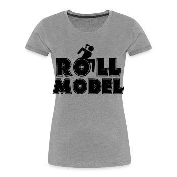 Female wheelchair user is a role model * - Women's Premium Organic T-Shirt - heather grey - Front - Mia (176cm)