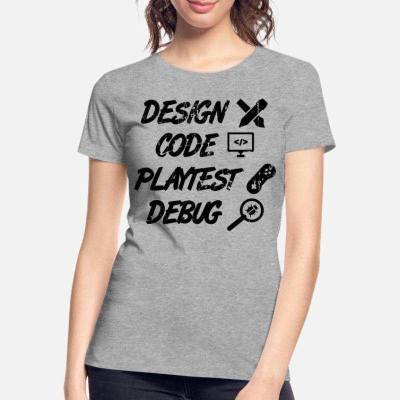 Débogage Playtest de code de conception T-shirt bio Premium Femme