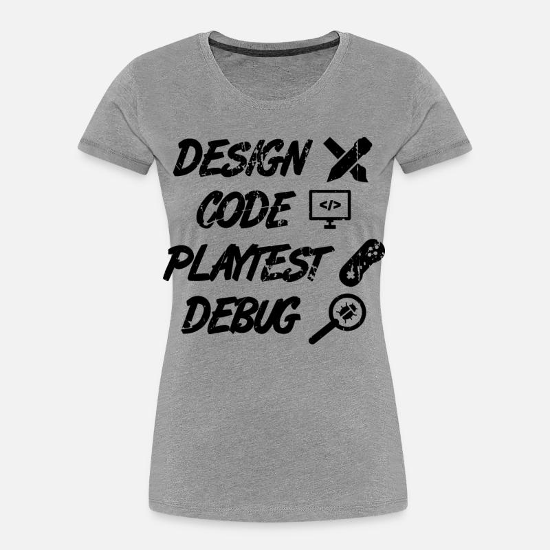 Design Code Playtest Debug - Women's Premium Organic T-Shirt - heather grey