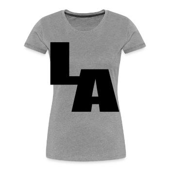 LOS ANGELES Kalifornien - Frauen Premium Bio T-Shirt - Grau meliert - Vorne - Mia (176cm)