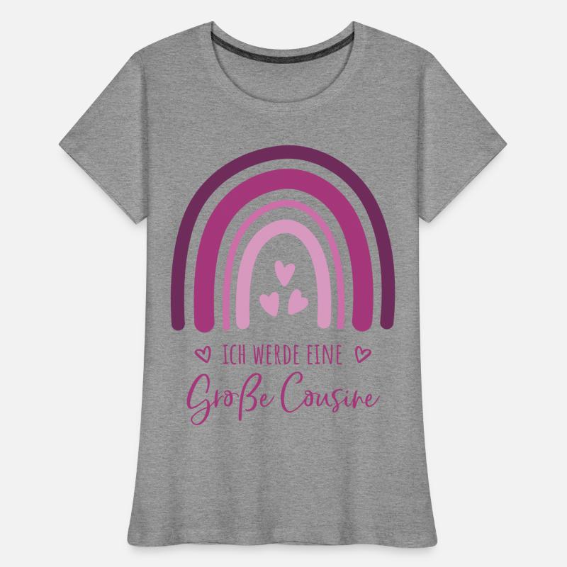 Ich werde eine große Cousine Boho Regenbogen Frauen Premium Bio T-Shirt