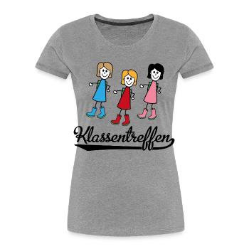 Lustiges Klassentreffen - Frauen Premium Bio T-Shirt - Grau meliert - Vorne - Mia (176cm)