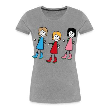 Femmes dans le style comique - T-shirt bio Premium Femme - gris chiné - Devant - Mia (176cm)