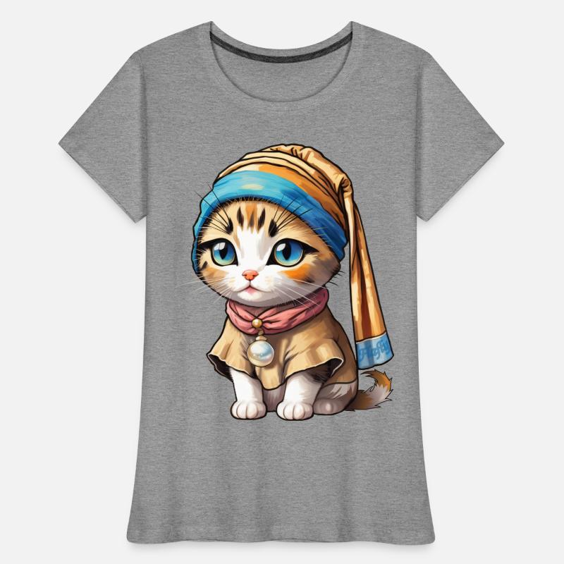 Kätzchen mit Perle Frauen Premium Bio T-Shirt