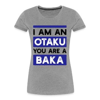 Anime Statement Japan Cartoon Manga Comic - Women's Premium Organic T-Shirt - heather grey - Front - Mia (176cm)