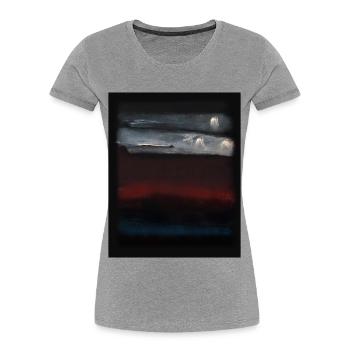 Le style Rothko en couleurs numériques - T-shirt bio Premium Femme - gris chiné - Devant - Mia (176cm)