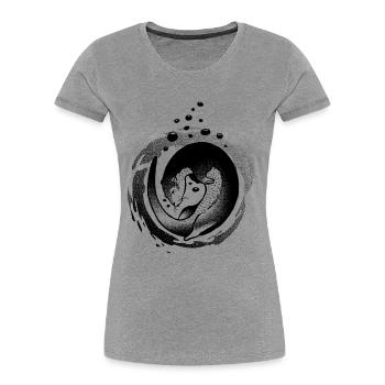 Sort de loutre - T-shirt bio Premium Femme - gris chiné - Devant - Mia (176cm)