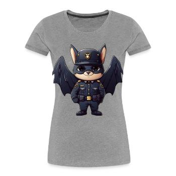 Bat Policeman - Women's Premium Organic T-Shirt - heather grey - Front - Mia (176cm)