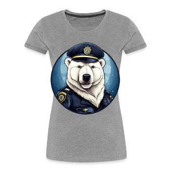 Police de l’ours polaire - T-shirt bio Premium Femme - gris chiné - Devant - Mia (176cm)