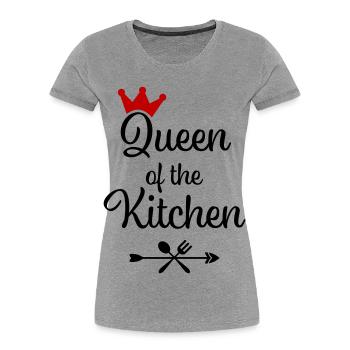 Queen of the Kitchen - Women's Premium Organic T-Shirt - heather grey - Front - Mia (176cm)