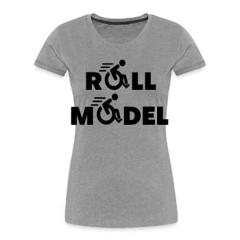 Jeder Rollstuhlfahrer ist ein Rollenmodell * - Frauen Premium Bio T-Shirt - Grau meliert - Vorne - Mia (176cm)
