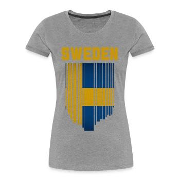 Drapeau de la Suède, fierté suédoise - T-shirt bio Premium Femme - gris chiné - Devant - Mia (176cm)