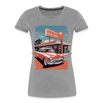 Classic Cars 1950 - Women's Premium Organic T-Shirt - heather grey - Front - Mia (176cm)