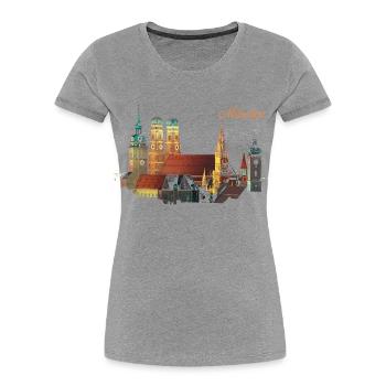 Munich - Women's Premium Organic T-Shirt - heather grey - Front - Mia (176cm)