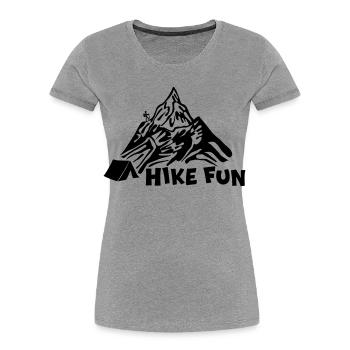 Plaisir de la randonnée [Noir] - T-shirt bio Premium Femme - gris chiné - Devant - Mia (176cm)