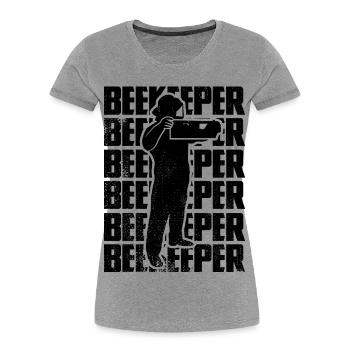 Imker - Frauen Premium Bio T-Shirt - Grau meliert - Vorne - Mia (176cm)