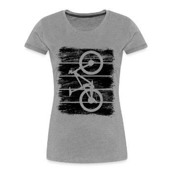 VTT - T-shirt bio Premium Femme - gris chiné - Devant - Mia (176cm)