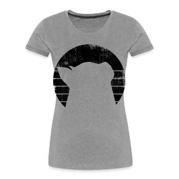 Cat - Women's Premium Organic T-Shirt - heather grey - Front - Mia (176cm)