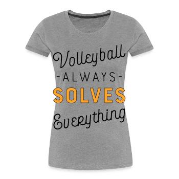 Volleyball - Frauen Premium Bio T-Shirt - Grau meliert - Vorne - Mia (176cm)