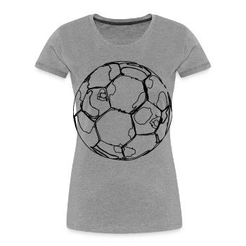 Croquis de football - T-shirt bio Premium Femme - gris chiné - Devant - Mia (176cm)