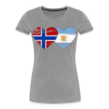 Norway Argentina Flag Used - Women's Premium Organic T-Shirt - heather grey - Front - Mia (176cm)
