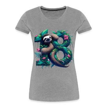 18 Jahre Faultier 18-jähriges 18. Geburtstag Gesch - Frauen Premium Bio T-Shirt - Grau meliert - Vorne - Mia (176cm)