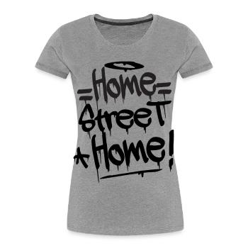 Home Street Home - Frauen Premium Bio T-Shirt - Grau meliert - Vorne - Mia (176cm)
