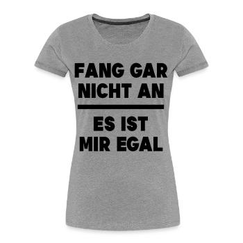 I don't care Statement Relax indifferent - Women's Premium Organic T-Shirt - heather grey - Front - Mia (176cm)