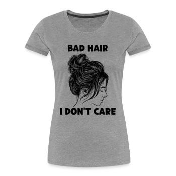 I don't care about cool saying attitude - Women's Premium Organic T-Shirt - heather grey - Front - Mia (176cm)