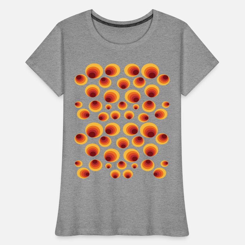 50 ' s 60 ' s Polka Dot Circle Style Pattern T-shirt bio Premium Femme