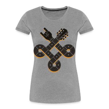 Celtic Knot Guitar. Rock And Metal Music Graphic - Women's Premium Organic T-Shirt - heather grey - Front - Mia (176cm)