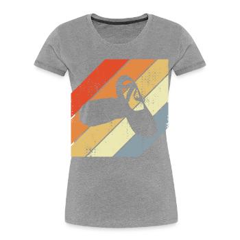Ballet Shoes Vintage Look - Women's Premium Organic T-Shirt - heather grey - Front - Mia (176cm)