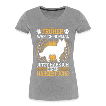 Harzer Fuchs früher normal Hütehund Hütefuchs - Frauen Premium Bio T-Shirt - Grau meliert - Vorne - Mia (176cm)