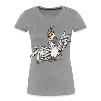 Animal Lover, Pet, Tropical, Parrot, Bird, Animal - Women's Premium Organic T-Shirt - heather grey - Front - Mia (176cm)