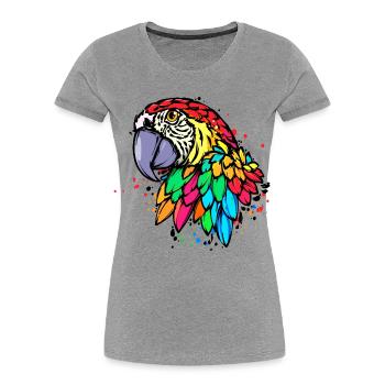 Oiseau, Perroquet, Zoo, Animal, Amoureux Des Animaux, Animal De Compagnie - T-shirt bio Premium Femme - gris chiné - Devant - Mia (176cm)