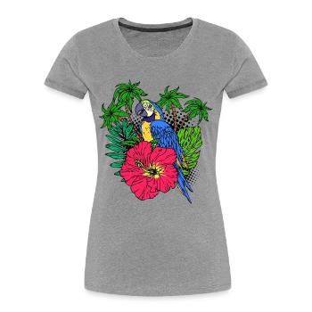 Bird Lover, Parrot, Animal Lover, Pet, Zoo - Women's Premium Organic T-Shirt - heather grey - Front - Mia (176cm)