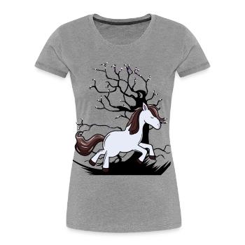 Wild Horse Pony Horses Child Children - Women's Premium Organic T-Shirt - heather grey - Front - Mia (176cm)