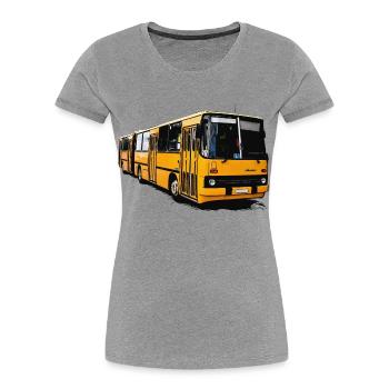Yellow Ikarus Bus Z80 - Women's Premium Organic T-Shirt - heather grey - Front - Mia (176cm)