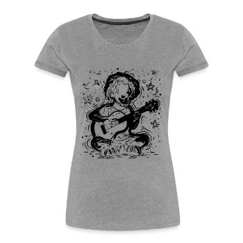 Ukulele Kind - Frauen Premium Bio T-Shirt - Grau meliert - Vorne - Mia (176cm)