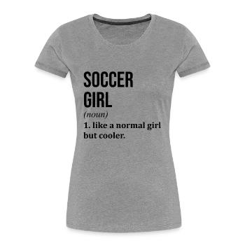 Soccer Soccer Soccer - Women's Premium Organic T-Shirt - heather grey - Front - Mia (176cm)
