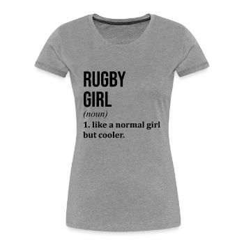 Rugby Rugby Rugby - Frauen Premium Bio T-Shirt - Grau meliert - Vorne - Mia (176cm)