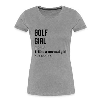 Golf - T-shirt bio Premium Femme - gris chiné - Devant - Mia (176cm)
