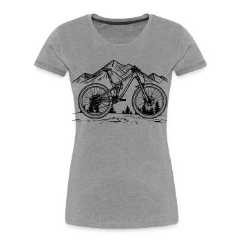 Mountain bike - Women's Premium Organic T-Shirt - heather grey - Front - Mia (176cm)
