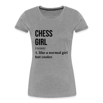 Chess - Women's Premium Organic T-Shirt - heather grey - Front - Mia (176cm)