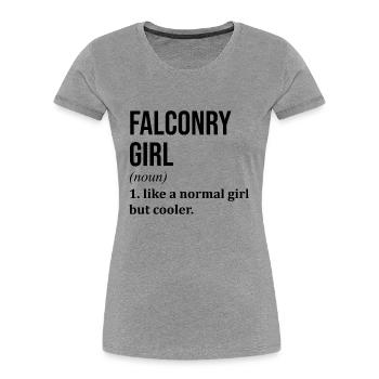 Fauconnerie Fauconnerie Fauconnerie Fauconnerie - T-shirt bio Premium Femme - gris chiné - Devant - Mia (176cm)
