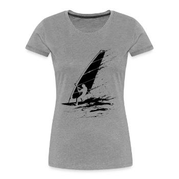 Windsurfers - Women's Premium Organic T-Shirt - heather grey - Front - Mia (176cm)