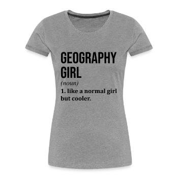 Geography - Women's Premium Organic T-Shirt - heather grey - Front - Mia (176cm)